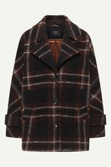 Mantel Karo Black Brown Multicolour