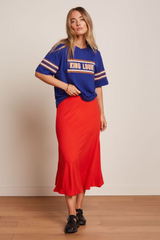 Rock Juno Midi Milano Crepe Fire Red