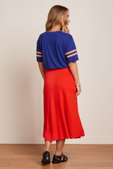 Rock Juno Midi Milano Crepe Fire Red