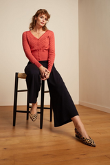 Hose Border Palazzo Cropped Milano Crepe Black