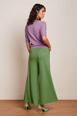 Hose Border Palazzo Cropped Milano Crepe Jade Green