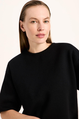 Kurzarm-Pullover Doubleface Black