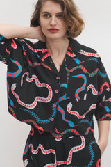 Blusenshirt Boxy Snake