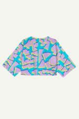 Kurzjacke Cropped Swing Blocks Lilac