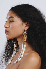 Ohrschmuck Pearl Wood Long