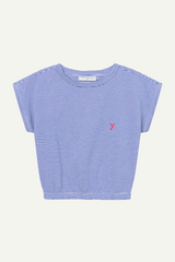 Top C'est Chaud Crop Blue Stripes