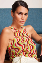 Top Virna Jiggy Voile Beaujolais Red