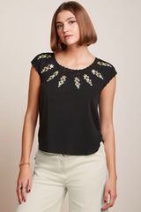 Top Betty Dolce Embroidery Black