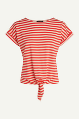 Top Aria Knot Chopito Stripe Fire Red