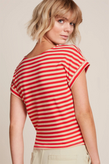 Top Aria Knot Chopito Stripe Fire Red