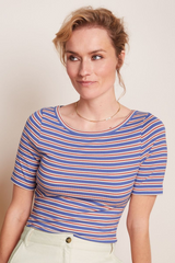 T-Shirt Lili Surf Stripe Baja Blue