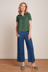 Hose Lisa Culotte Chambray Denim Blue