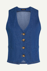 Gilet Bianca Chambray Denim Blue