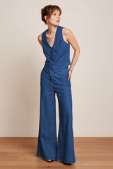 Gilet Bianca Chambray Denim Blue