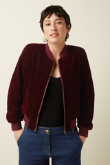 Jacke Bessie Gamine Velvet Bordeaux Red
