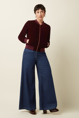 Jacke Bessie Gamine Velvet Bordeaux Red