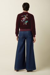 Jacke Bessie Gamine Velvet Bordeaux Red