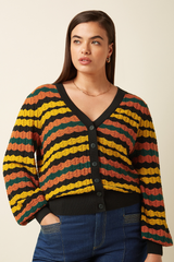 Strickjacke V Royal Black