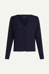 Strickjacke Deep V Cedar Blue