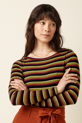 Longsleeve Lili Frostine Stripe Spicy Orange