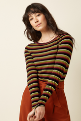 Longsleeve Lili Frostine Stripe Spicy Orange