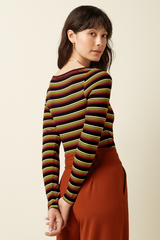 Longsleeve Lili Frostine Stripe Spicy Orange