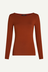 T-Shirt Lili Uni Rib Spicy Brown