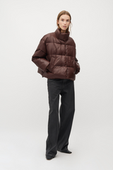 getragene warme puffer jacke von mbym in braun im youmee.market bern