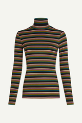 Top Rollneck Frostine Stripe Woodbine Green