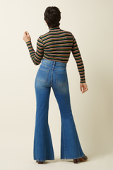 Top Rollneck Frostine Stripe Woodbine Green