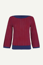 Top Audrey Trumpet Sleeve Tide Chili Red