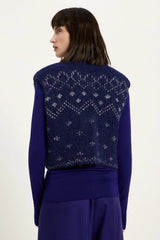 Weste Doubleface Jacquard Violet