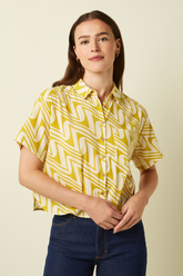 Gelbe Kurzarm-Bluse von King Louie für Frühling und Sommer 2026