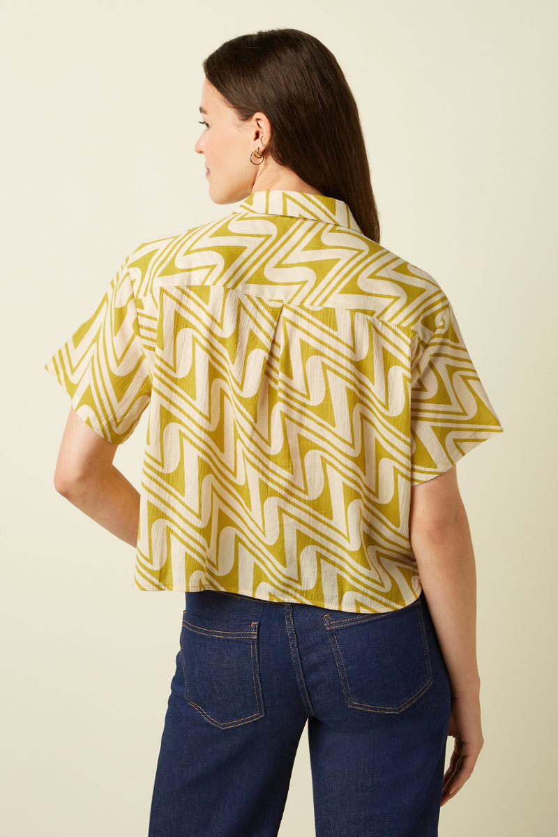 Gelbe Kurzarm-Bluse von King Louie für Frühling und Sommer 2026