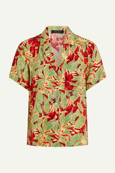 Kurzarm-Bluse mit botanischem Blumen- und Pflanzenprint von King Louie im Youmee.market Bern