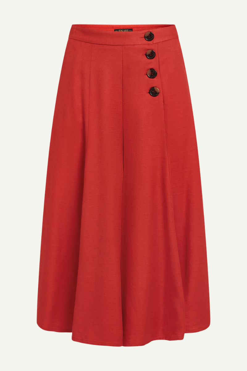 luftige und weite Culotte Sommerhose in Rot von King Louie im Youmee.market Bern