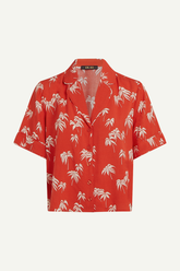 Kurzarm Bluse in Rot mit Palmenprint für den Sommer von King Louie im Youmee.market Bern