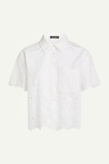 Bestickte Kurzarmbluse für den Sommer in Weiss von King Louie im Youmee.market Bern
