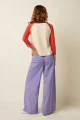 High-Waist und weit geschnittene Jeans in Lila von King Louie im Youmee.market Bern