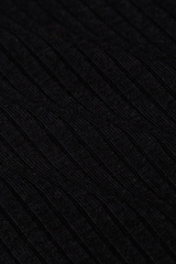 Top Rollneck Uni Rib Black
