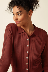 Cardigan Sofie Match Knit Spicy Brown