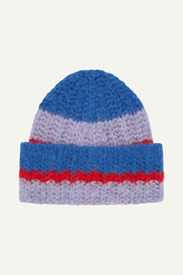 Mütze Grobstrick Blue Violet Stripe