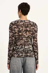 Langarmshirt Tencel Animal Stripes Rose