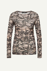 Langarmshirt Tencel Animal Stripes Rose