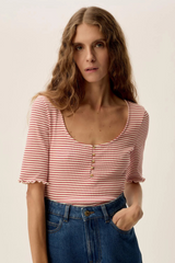 T-Shirt Ines Cerise Creme