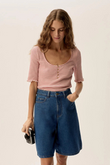 T-Shirt Ines Cerise Creme