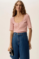 T-Shirt Ines Cerise Creme