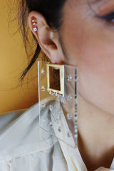 Ohrschmuck Acryl Transparent Square
