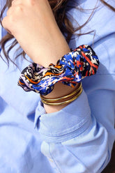 Scrunchie CHOUCHOU LORETTA - Arty Blue and Orange