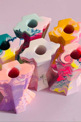 Jesmonit Kerzenständer in Smaragdgrün und Gelb